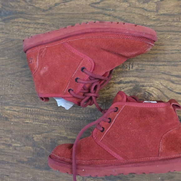 UGG Womens 7 Men 6 Neumel Ankle Chukka Casual Suede Boots Samba Red 3236 - Picture 7 of 12
